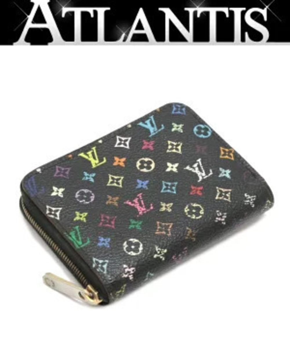 Louis Vuitton Zippy Coin Wallet Pass Case Wallet Monogram Multicolor Black